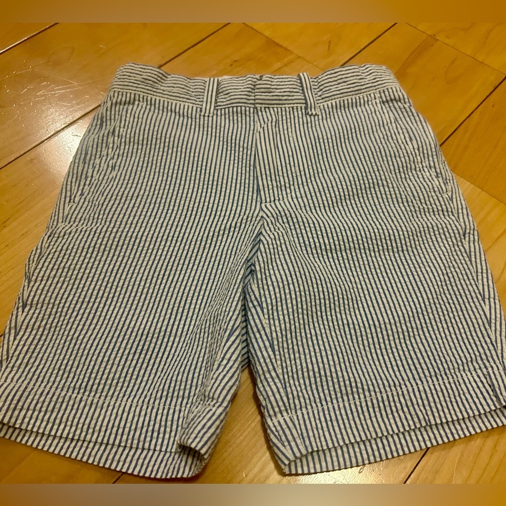 Crewcuts Blue and White seersucker Striped boys Shorts